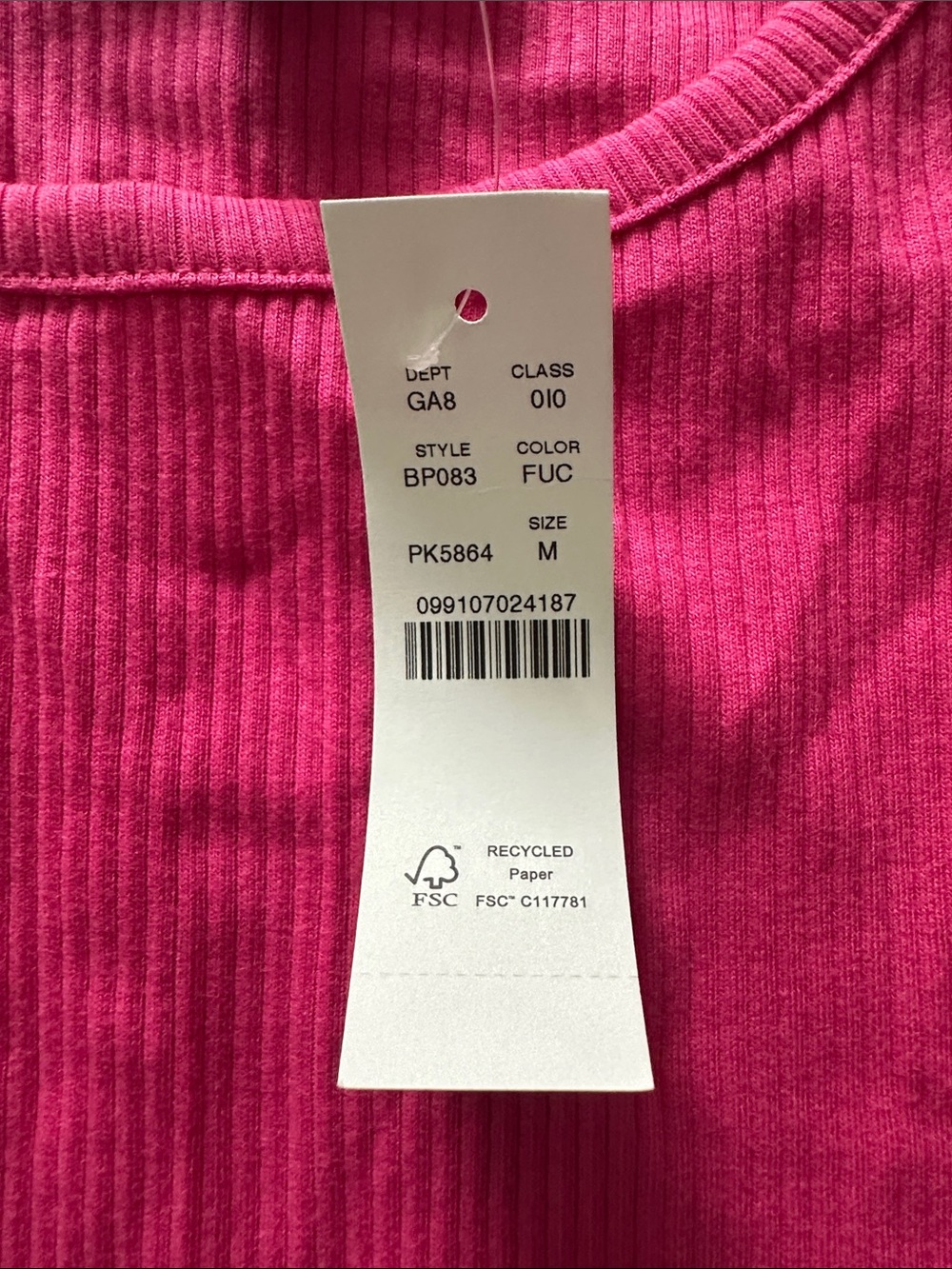 J. Crew Bright Pink Ribbed Ruffle Sleeve Tank - Picture 2 of 2
